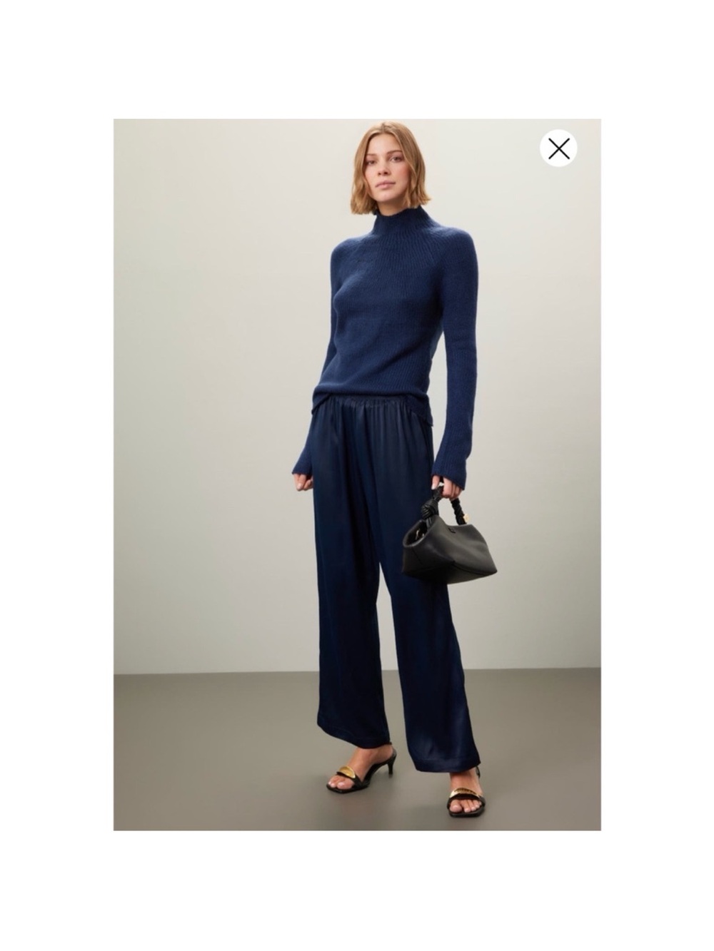 NWT DONNI The Silky Simple Pants Navy Blue Size Small - Picture 12 of 15